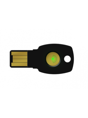 k9b security key van Feitian, geschikt voor Microsoft Azure MFA en HelloID. Foto van bovenkant product.
